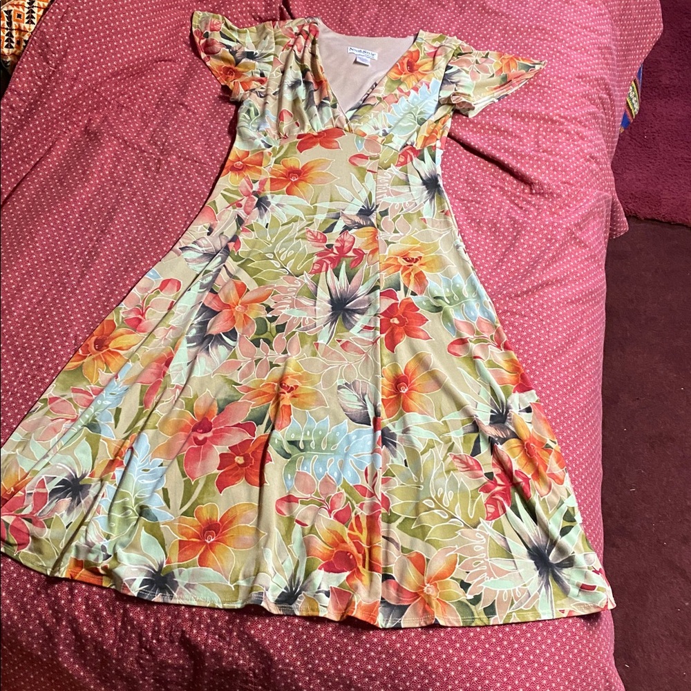 Tropical floral print dress